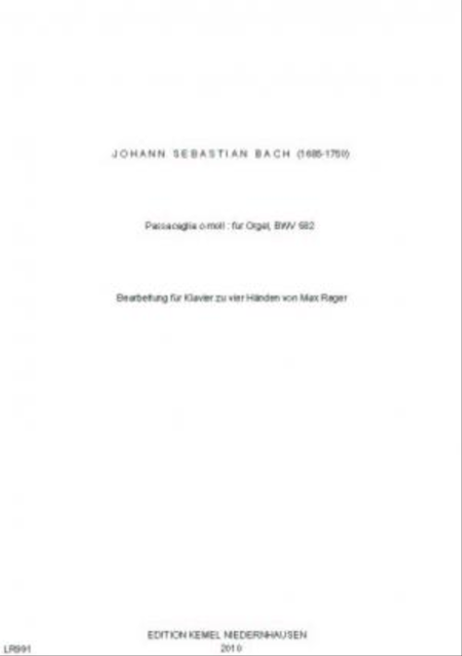 Passacaglia c-moll Piano Duet scores gallery preview page 1