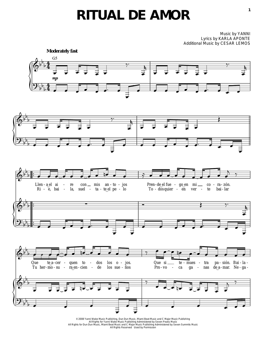 Ritual De Amor Ritual De Amor Piano, Vocal, Guitar scores gallery preview page 1