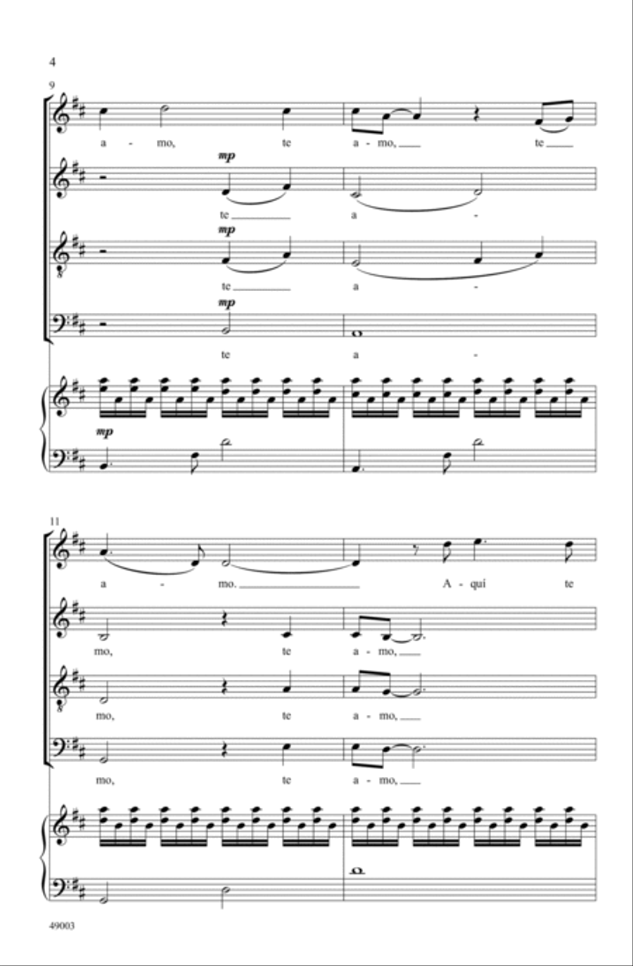 Aquí Te Amo Choir scores gallery preview page 3