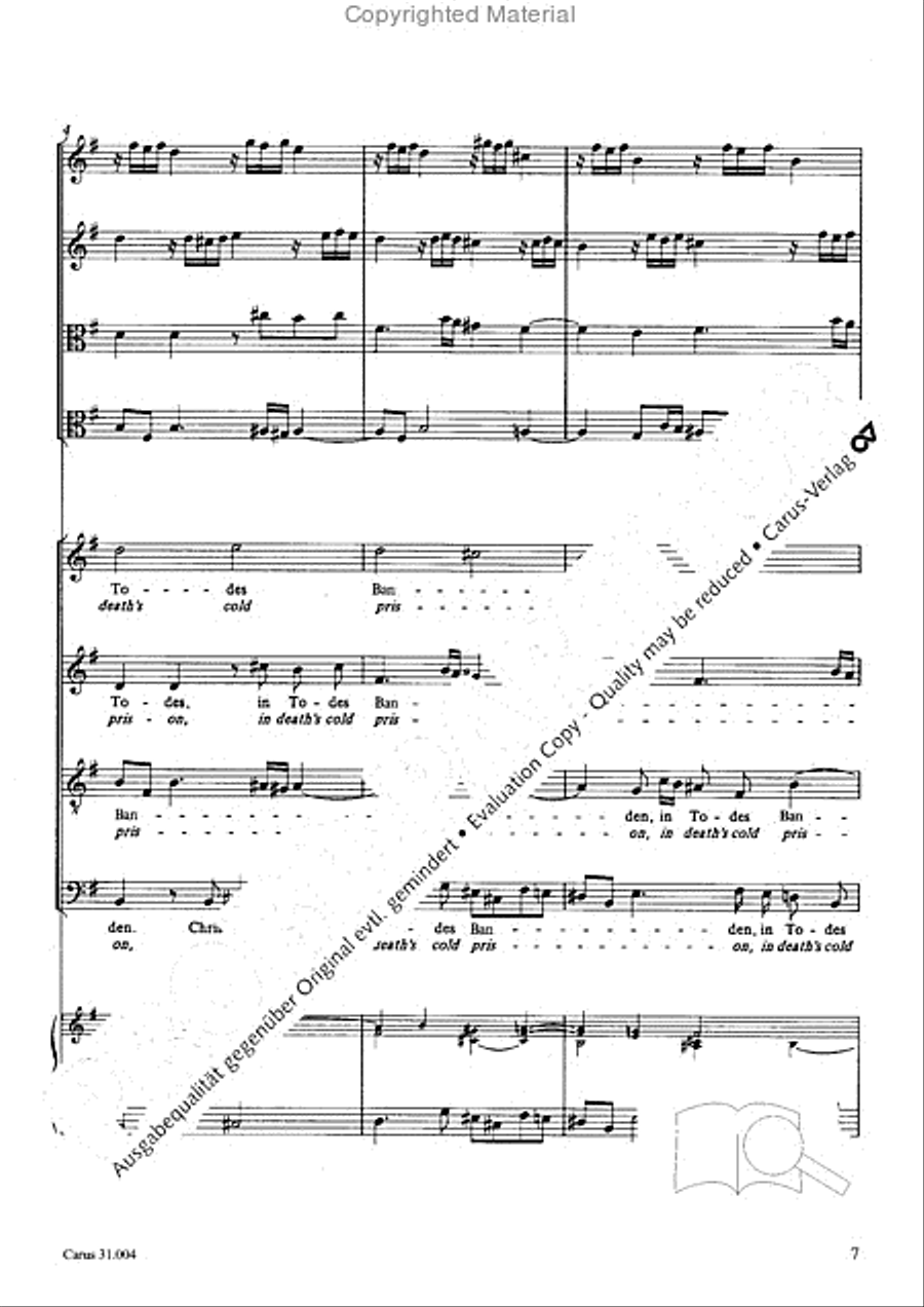 Christ lay in death's cold prison (Christ lag in Todesbanden) 4-Part scores gallery preview page 5