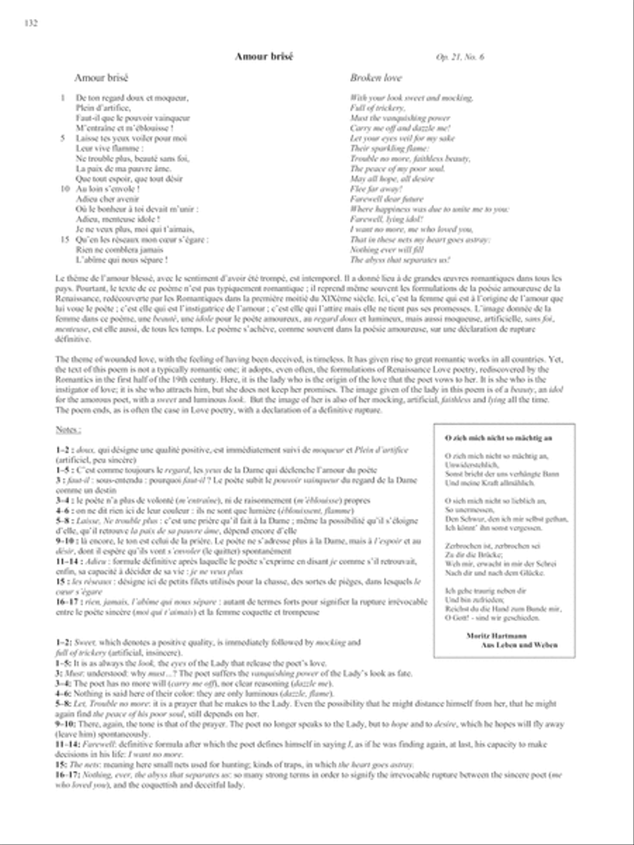 Op. 21, No. 6: Amour bris√© from Songs of Gouvy, V2 Voice Solo scores gallery preview page 1
