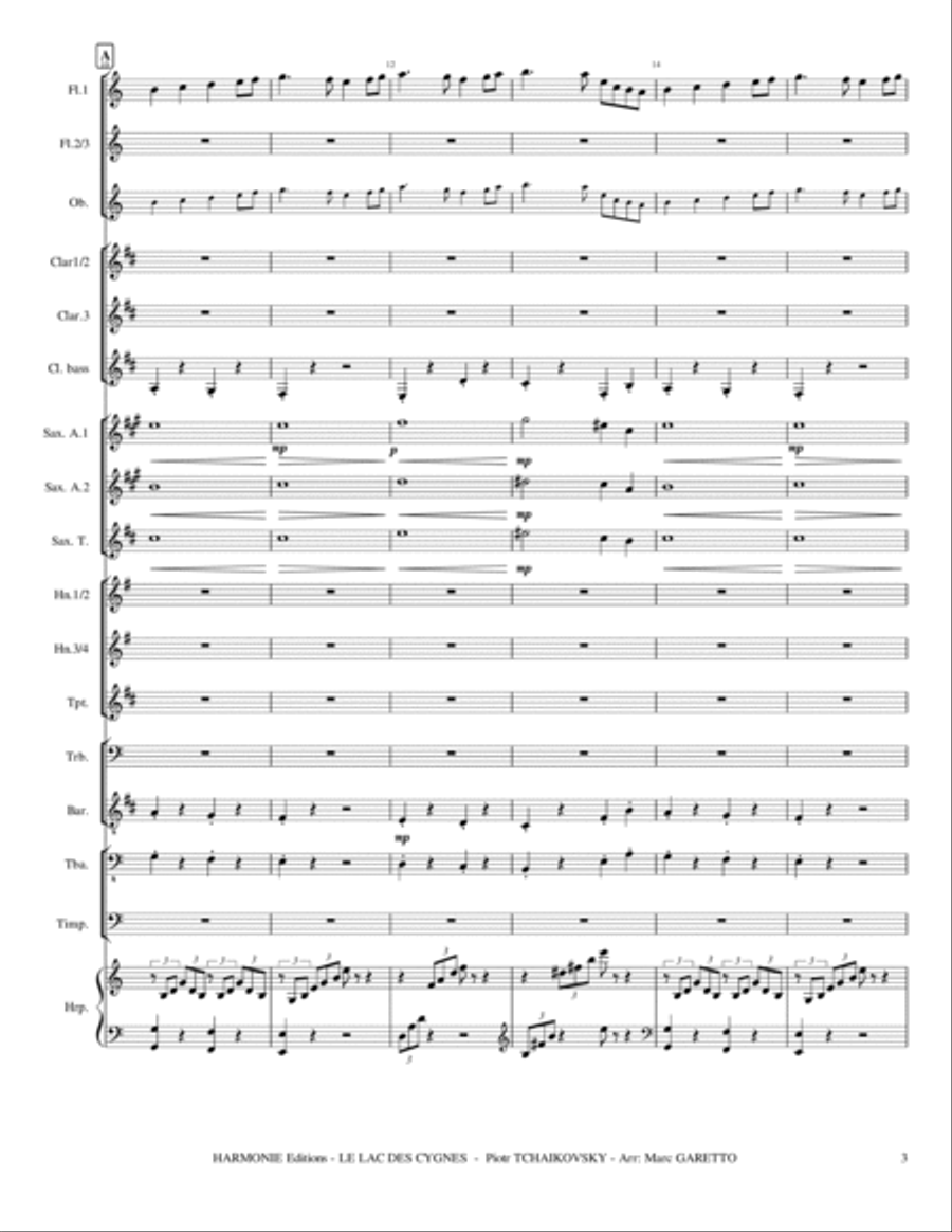 Swan Lake Scene - Le Lac des Cygnes - Piotr Ilitch Tchaïkovski - Black Swan for Concert Band Concert Band scores gallery preview page 4