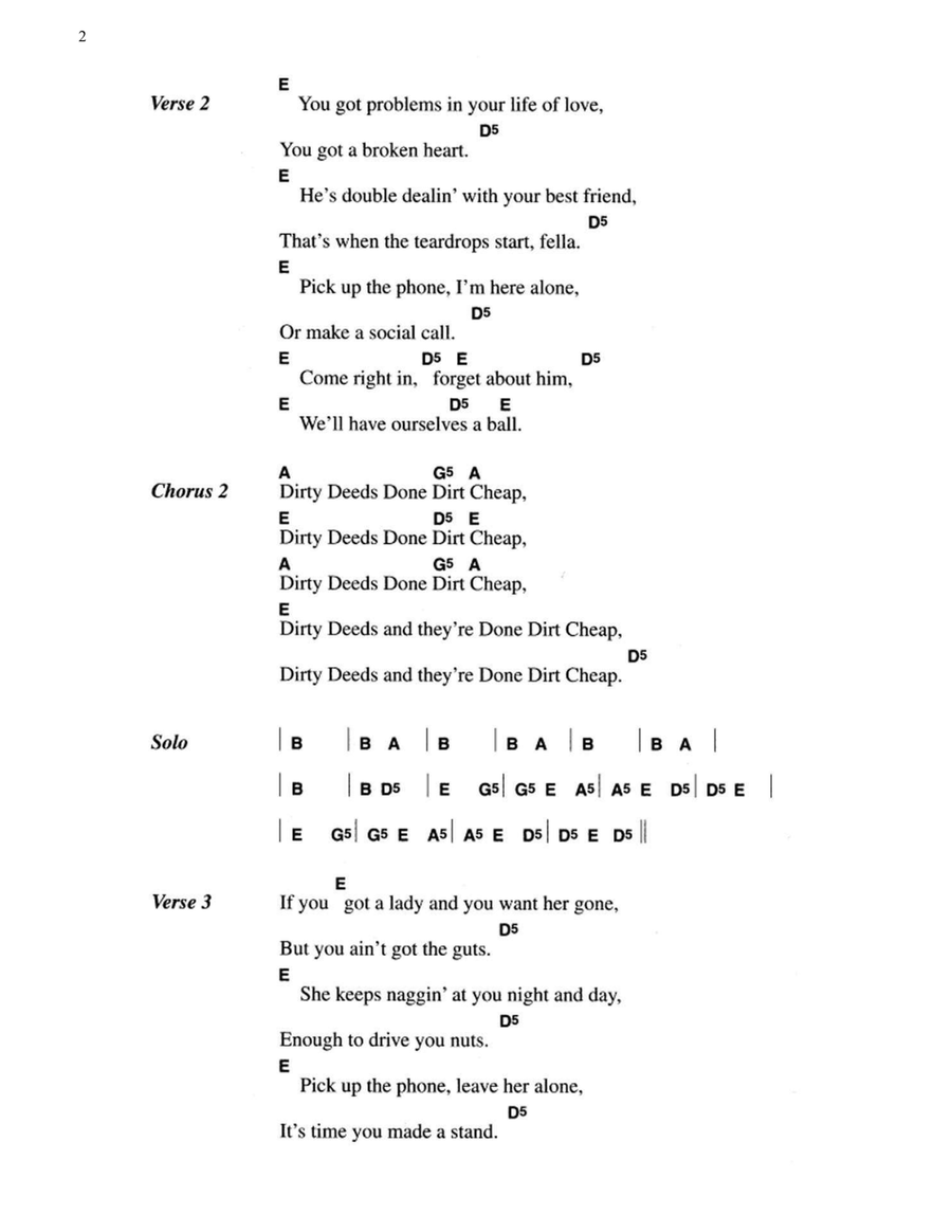 Dirty Deeds Done Dirt Cheap Electric Guitar scores gallery preview page 2