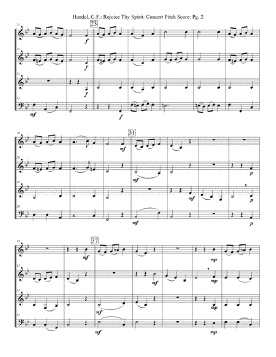 Rejoice Thy Spirit (Clarinets) Woodwind Quartet scores gallery preview page 3