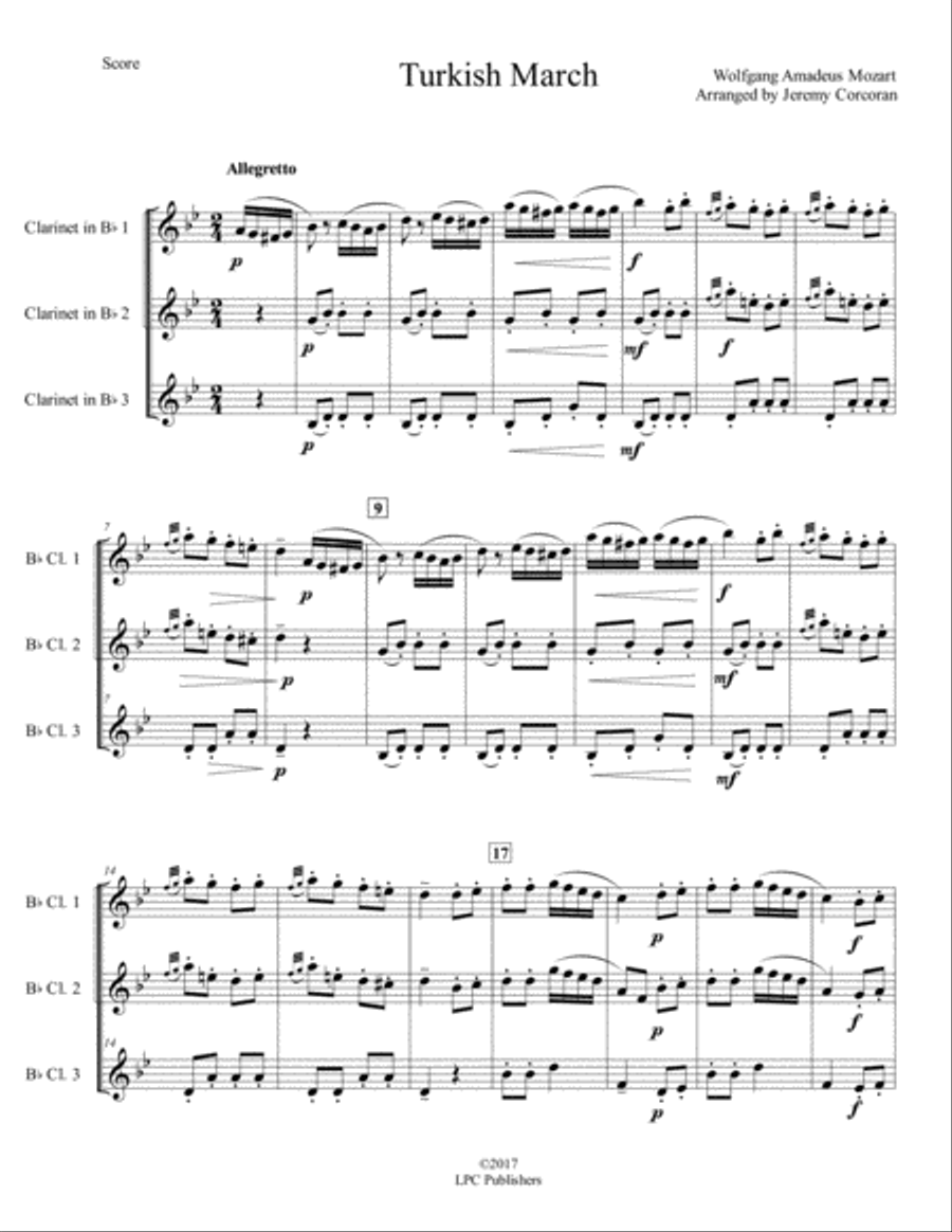 Turkish March for Clarinet Trio Turkish March for Clarinet Trio Clarinet Trio scores gallery preview page 2
