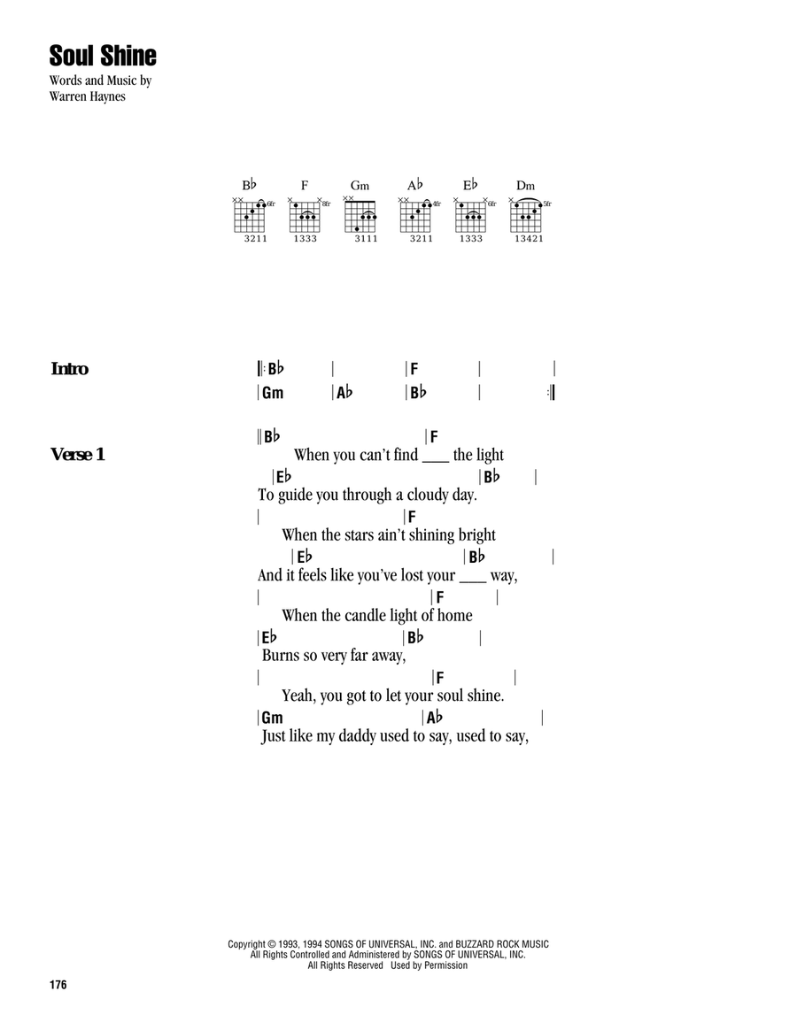 Soul Shine Acoustic Guitar scores gallery preview page 1