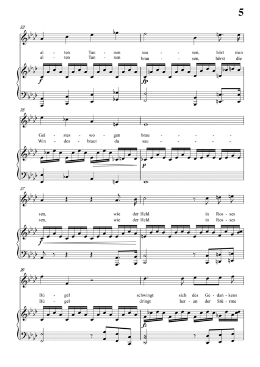 Schubert-Waldes-Nacht in bA for Vocal and Piano Voice scores gallery preview page 6