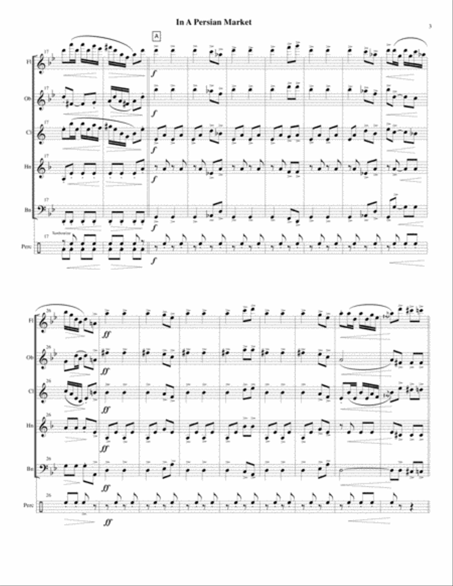 In A Persian Market Woodwind Quintet scores gallery preview page 4