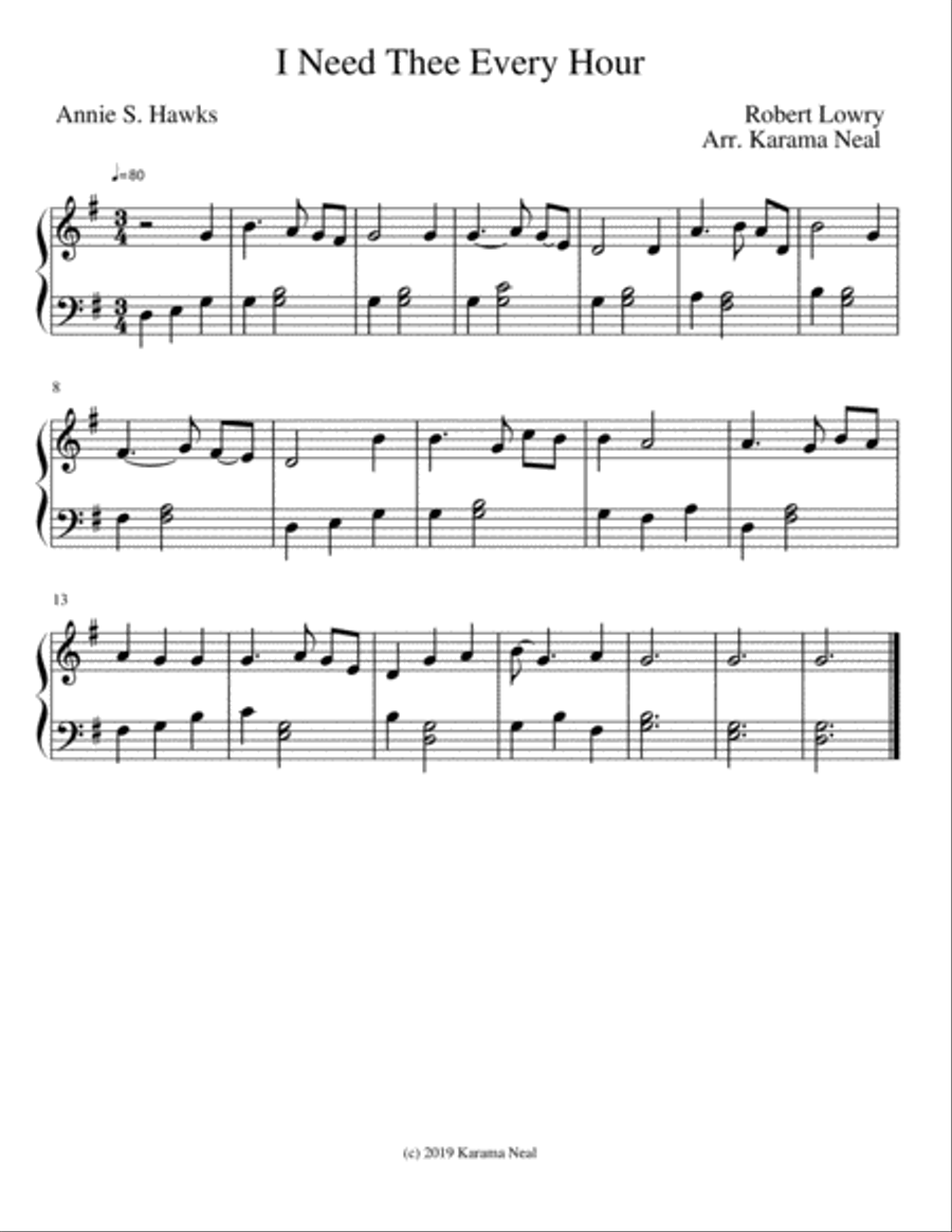 Six hymns for prayer - Sweet Hour of Prayer, I Need Thee Every Hour and four more Voice scores gallery preview page 6