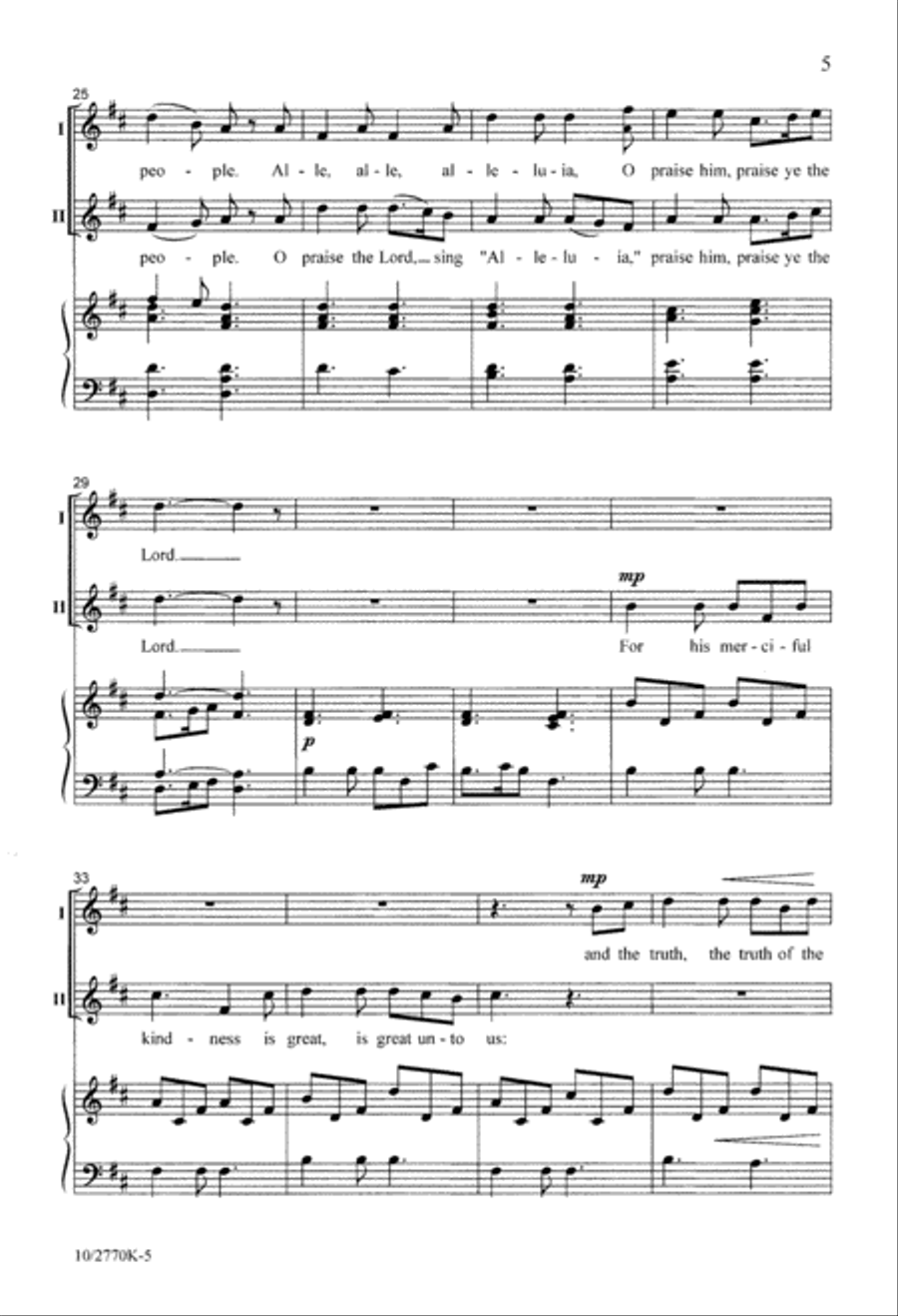 Praise Ye the Lord 2-Part scores gallery preview page 5