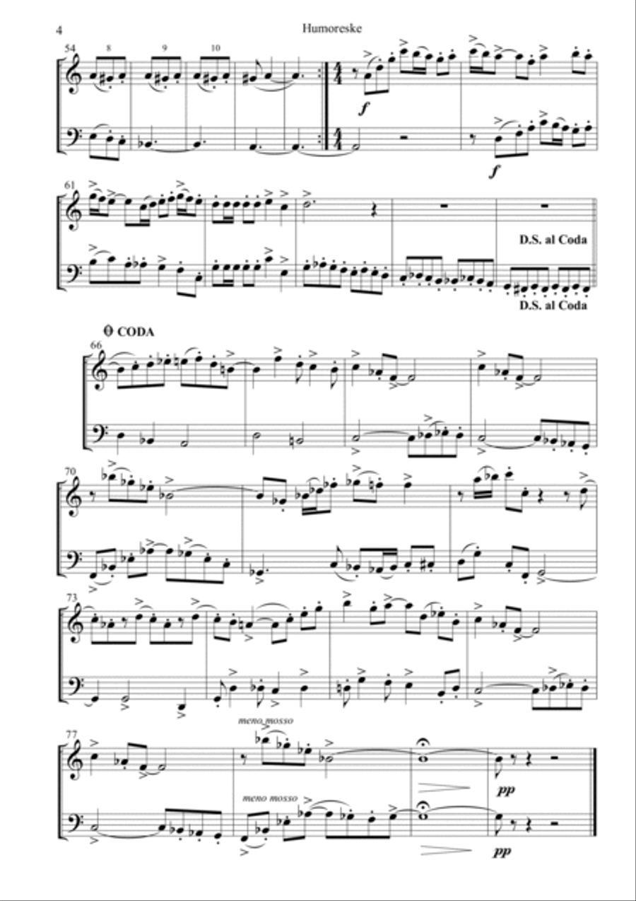 Humoreske for Oboe and Bassoon Woodwind Duet scores gallery preview page 4