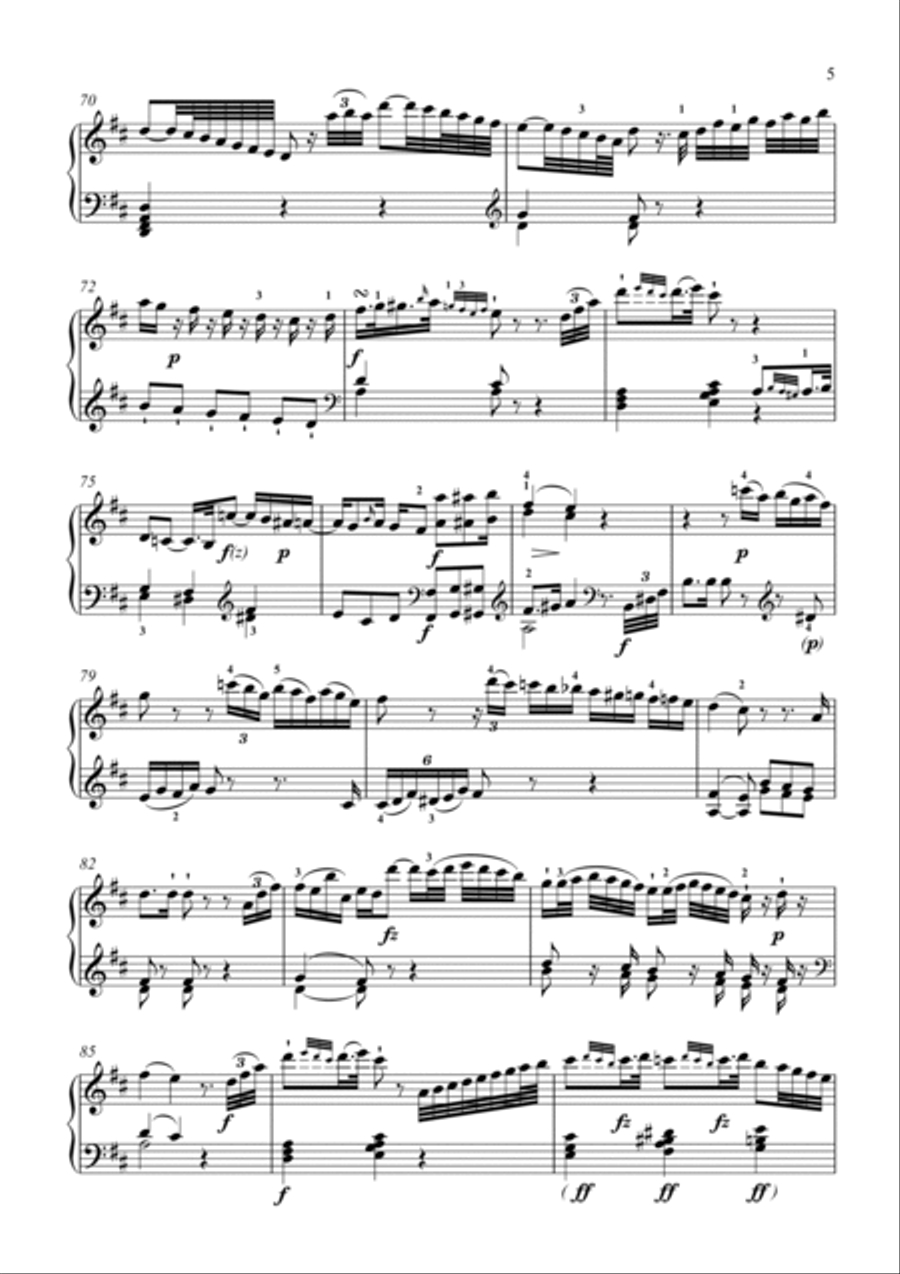 Haydn-Piano Sonata in D major,Hob.XVI.42(Piano solo) Small Ensemble scores gallery preview page 6