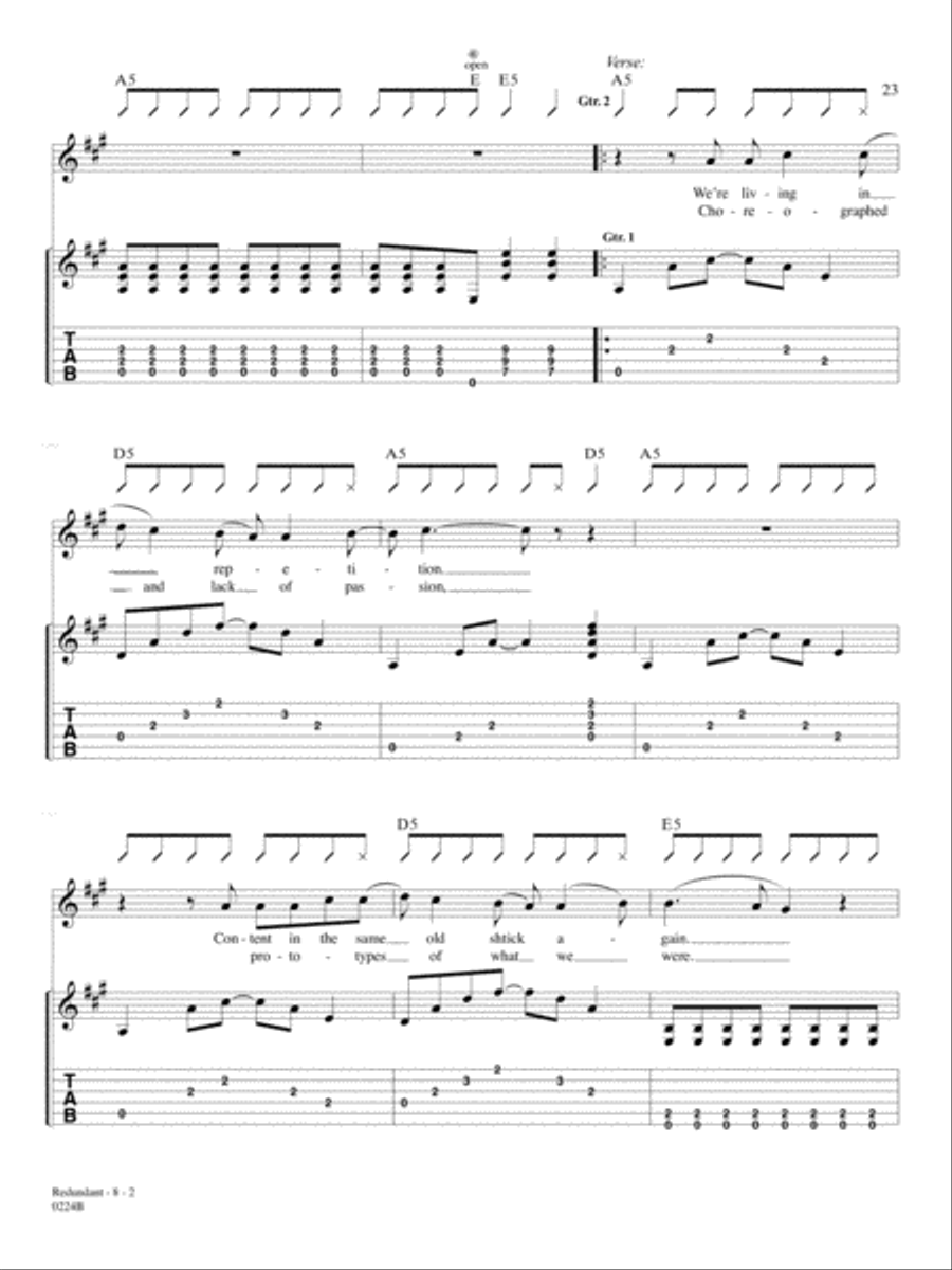 Redundant Guitar Tablature scores gallery preview page 2