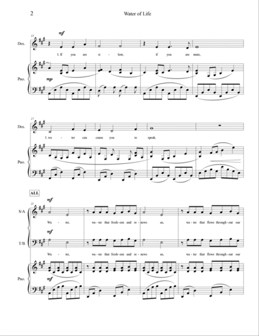 Water of Life (SATB) 4-Part scores gallery preview page 3