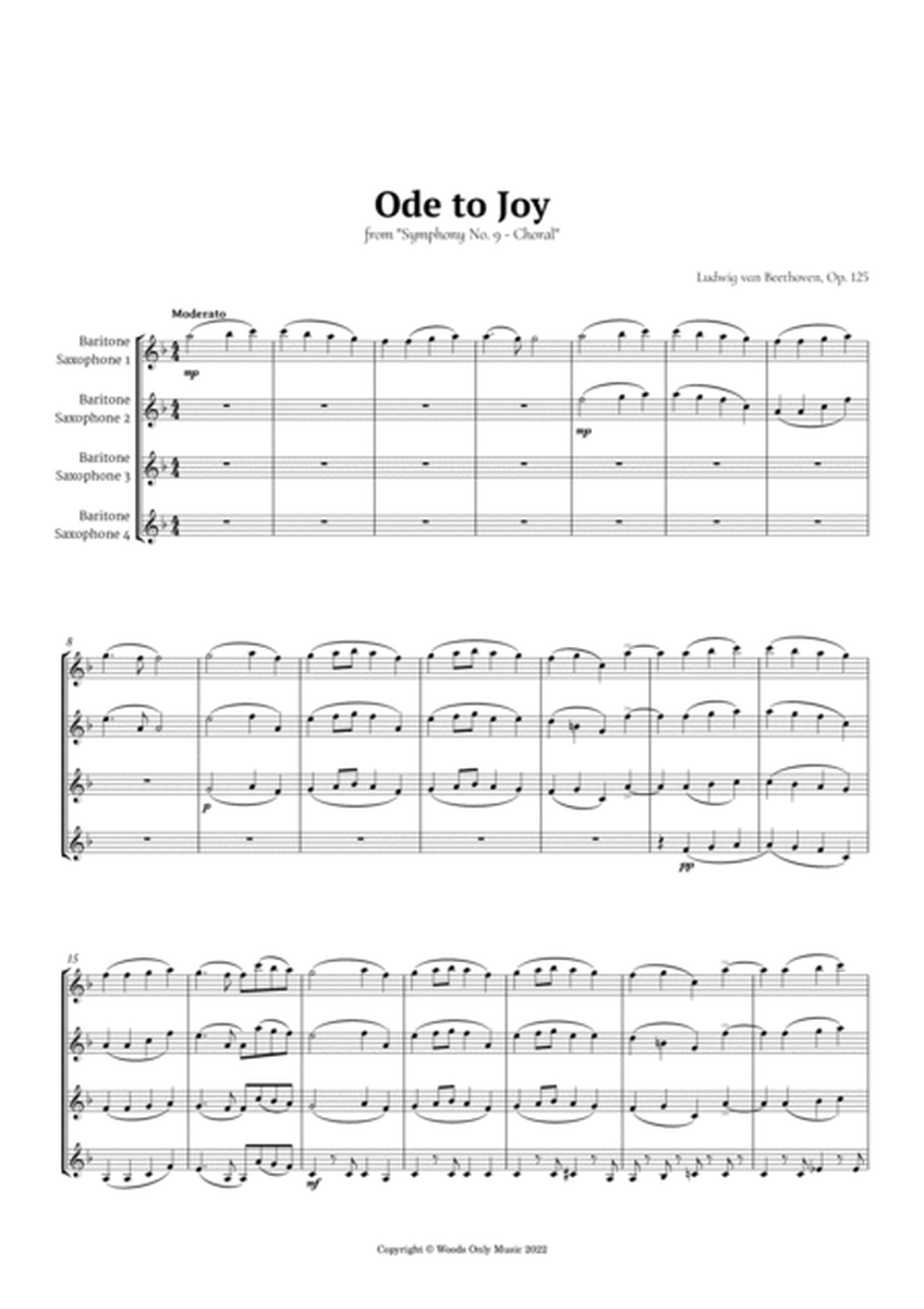Ode to Joy by Beethoven for Baritone Sax Quartet image number null