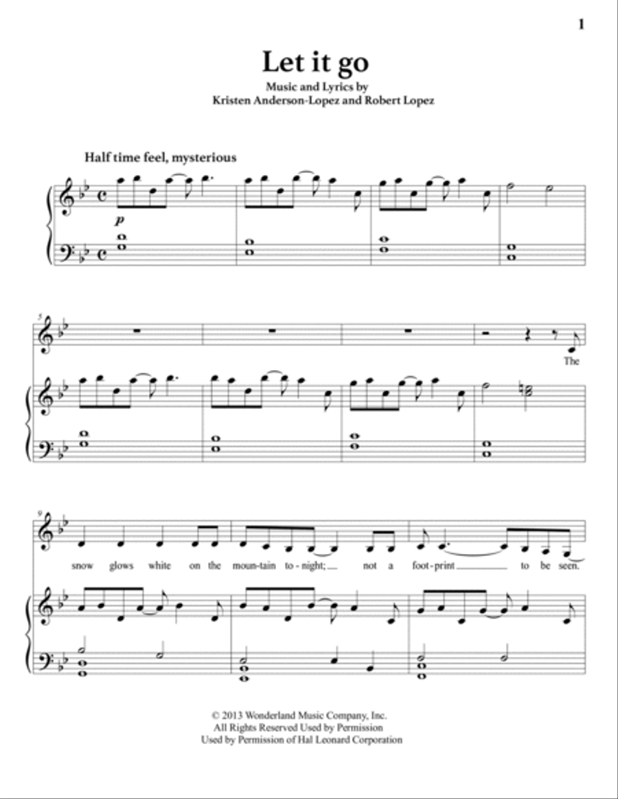 Let It Go (from Frozen) Voice scores gallery preview page 2