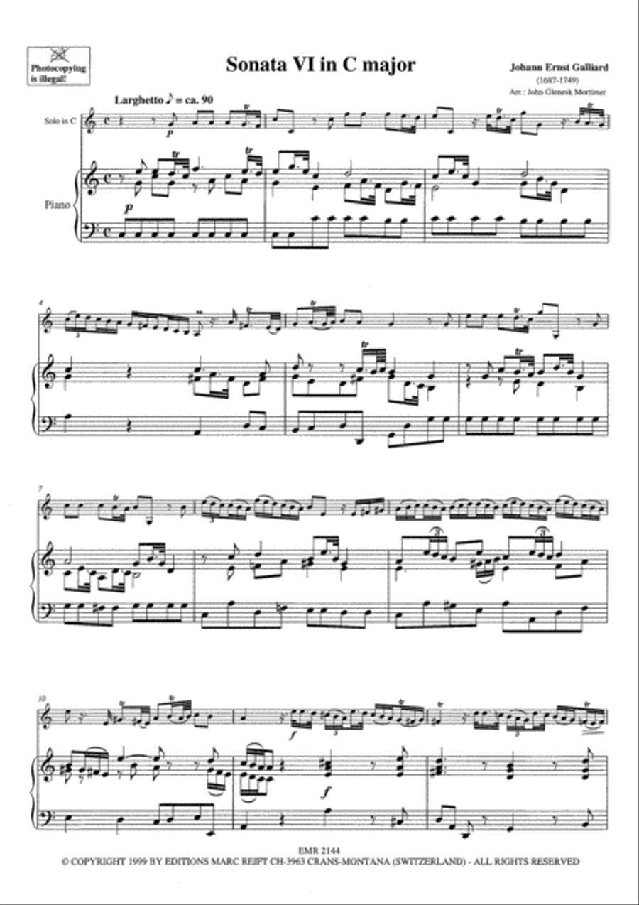 Sonata No. 6 in C Major Tuba scores gallery preview page 3