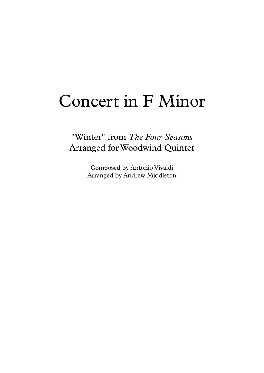 "Winter" from The Four Seasons arranged for Wind Quintet