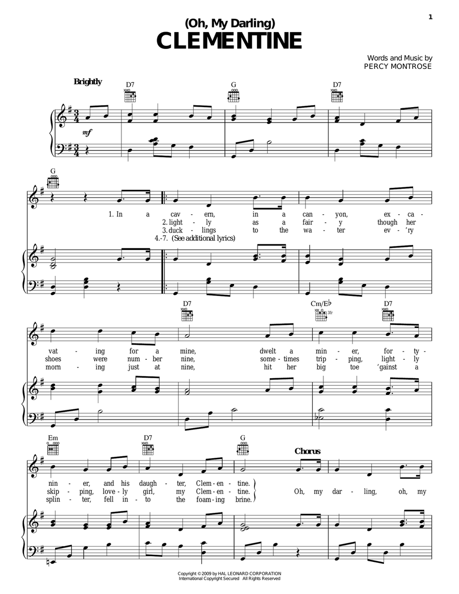 (Oh, My Darling) Clementine Acoustic Guitar scores gallery preview page 1