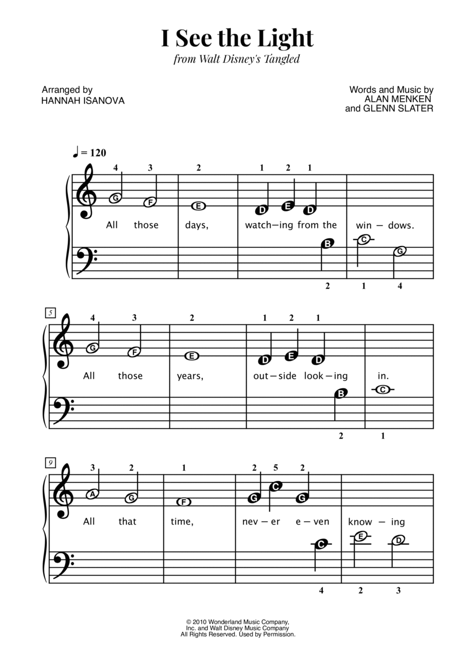 I See The Light I See The Light Easy Piano scores gallery preview page 1