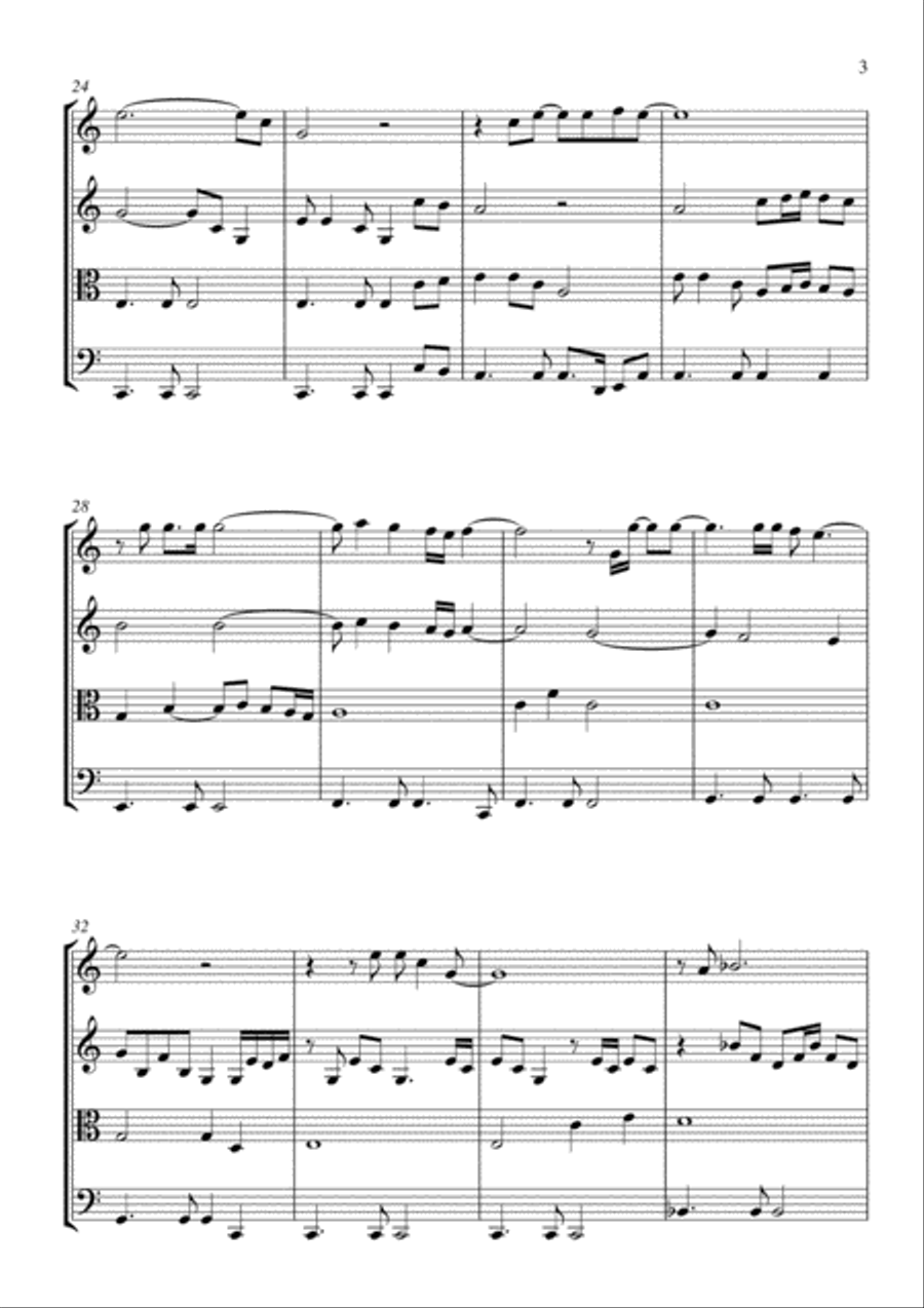 The First Time Ever I Saw Your Face String Quartet scores gallery preview page 3
