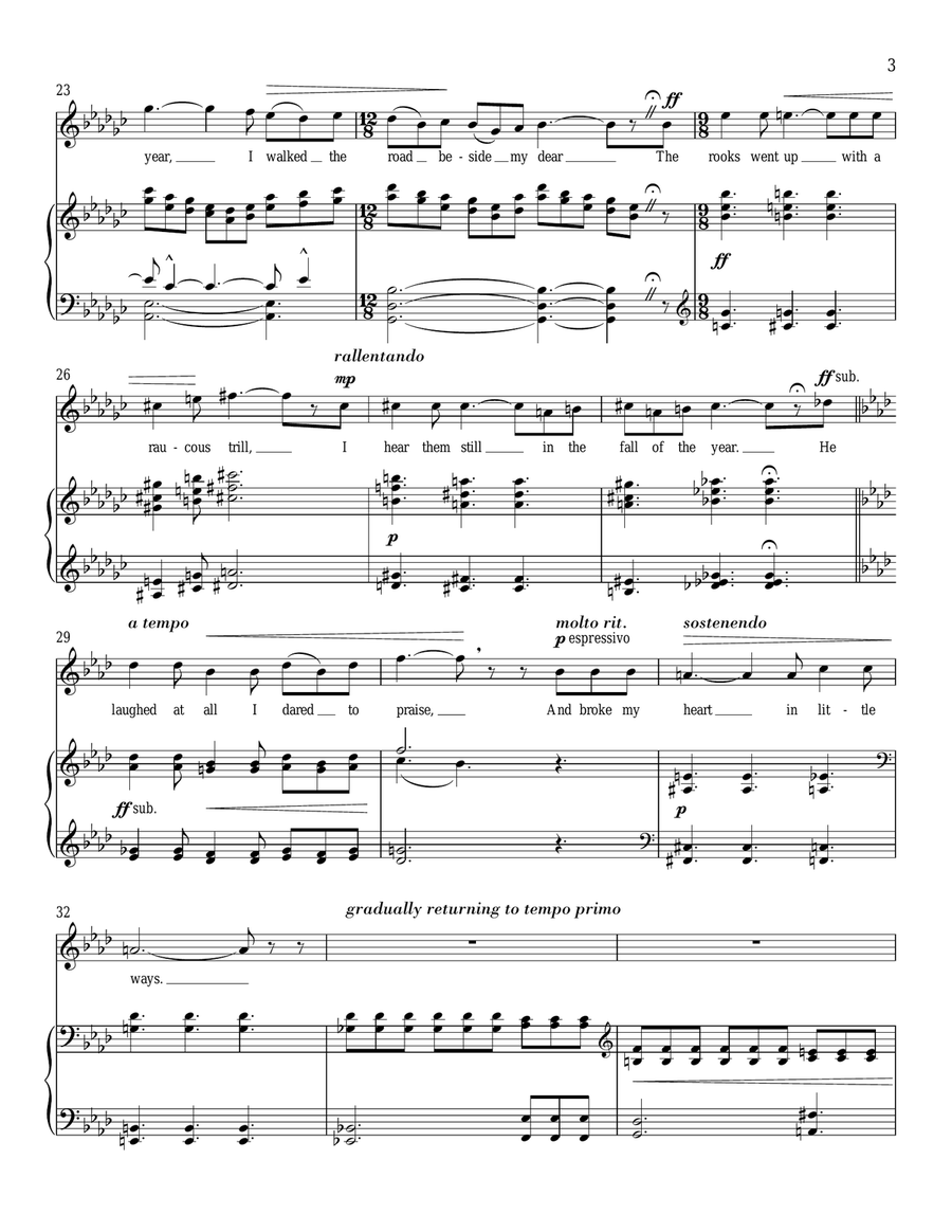 The Spring And The Fall Piano, Vocal scores gallery preview page 3