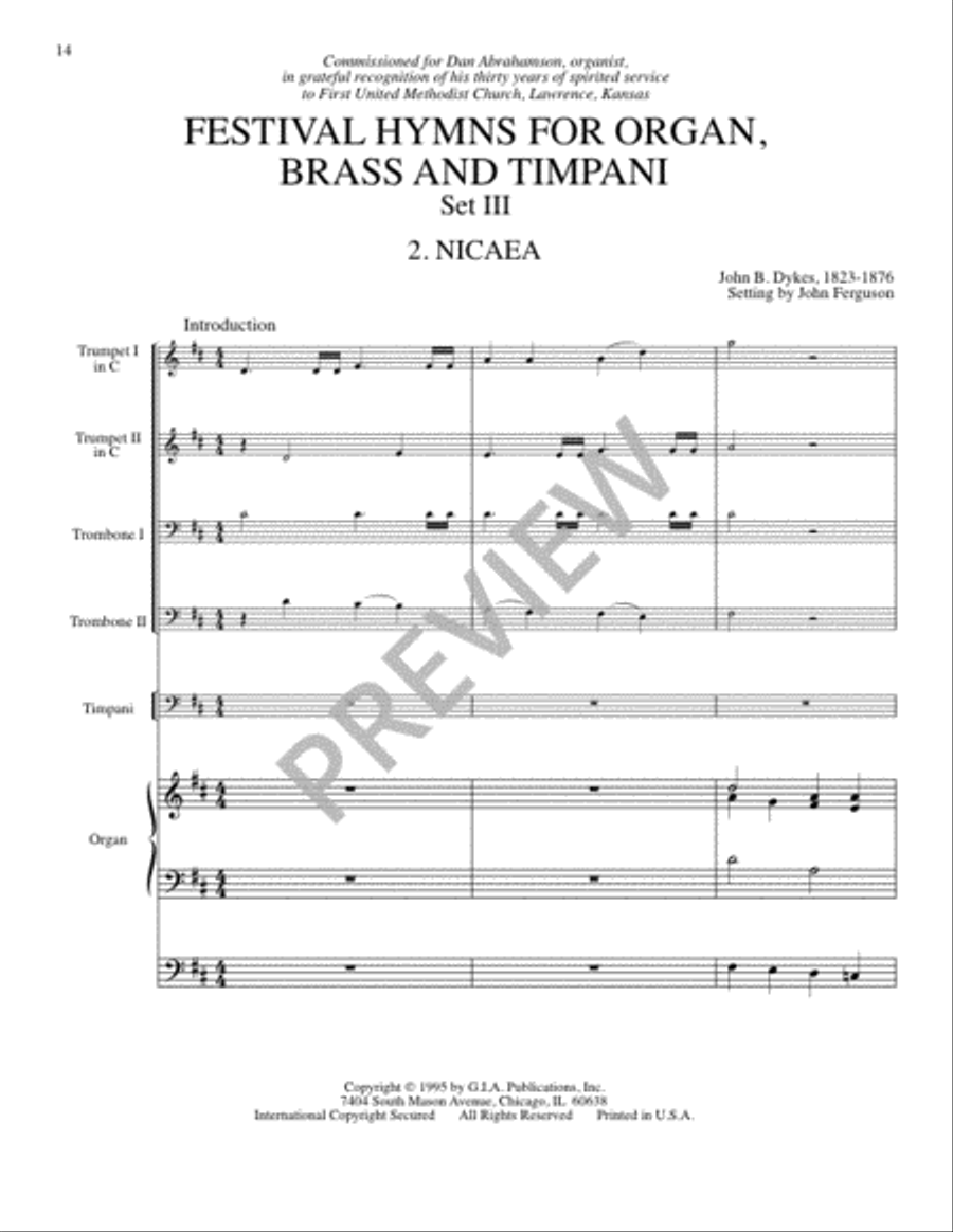 Festival Hymns for Organ, Brass, and Timpani - Volume 3, General Trombone scores gallery preview page 16