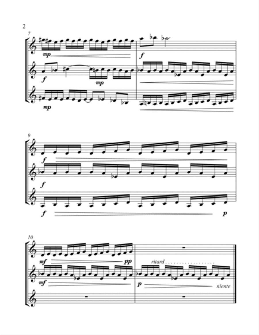The Passing Storm - miniature for three violins Small Ensemble scores gallery preview page 2