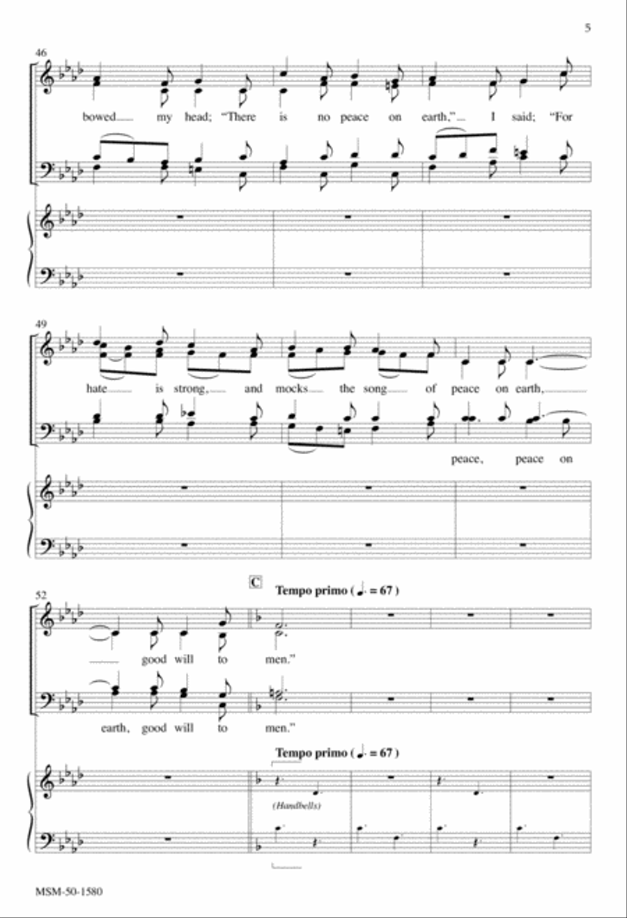 I Heard the Bells on Christmas Day 4-Part scores gallery preview page 5