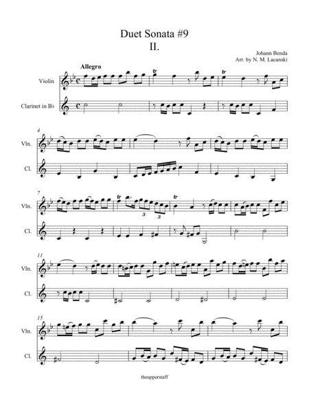 Duet Sonata #9 Movement 2 Allegro