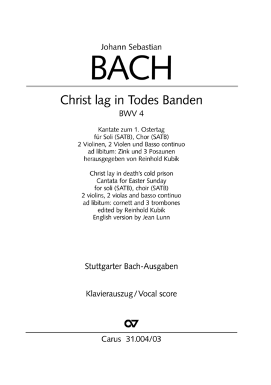 Christ lay in death's cold prison (Christ lag in Todesbanden) 4-Part scores gallery preview page 2