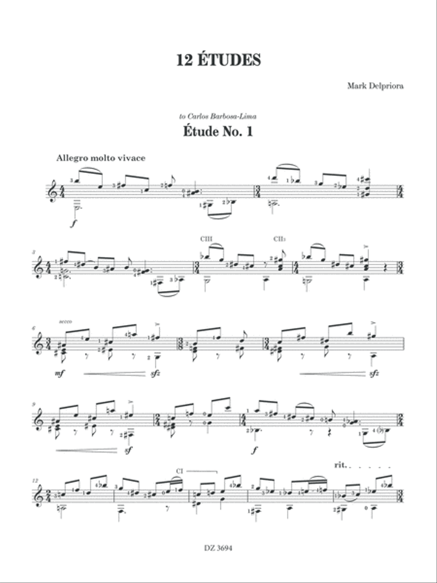 12 Études Classical Guitar scores gallery preview page 5