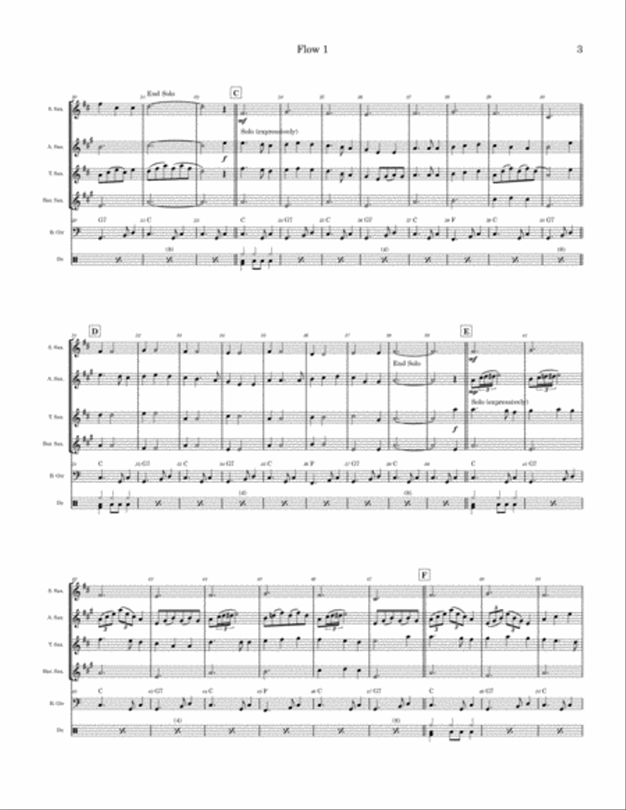 Streets Of Laredo Saxophone Quartet scores gallery preview page 3