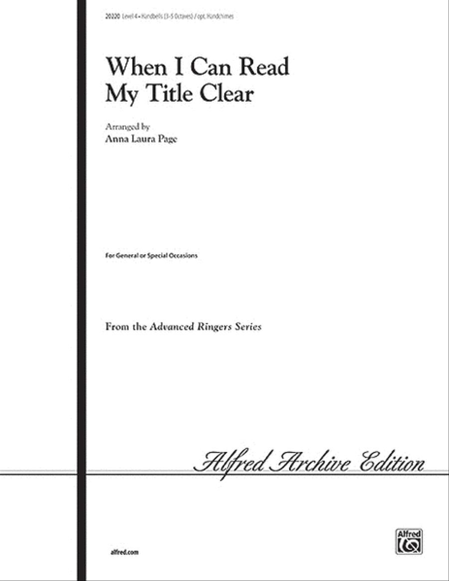 When I Can Read My Title Clear Handbell Choir scores gallery preview page 1
