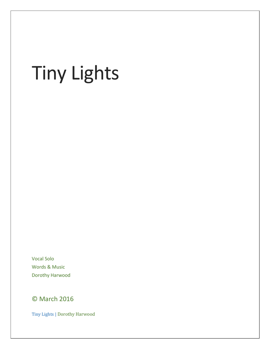 Tiny Lights Piano, Vocal scores gallery preview page 1