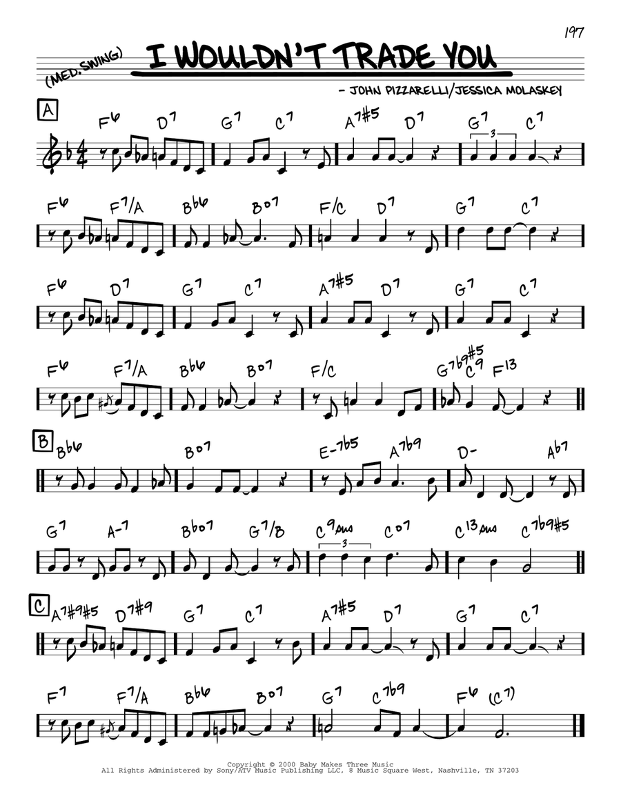I Wouldn't Trade You Piano scores gallery preview page 1