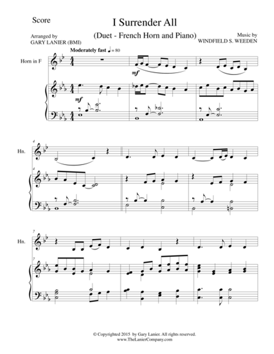 I SURRENDER ALL (Duet – French Horn and Piano/Score and Parts) image number null