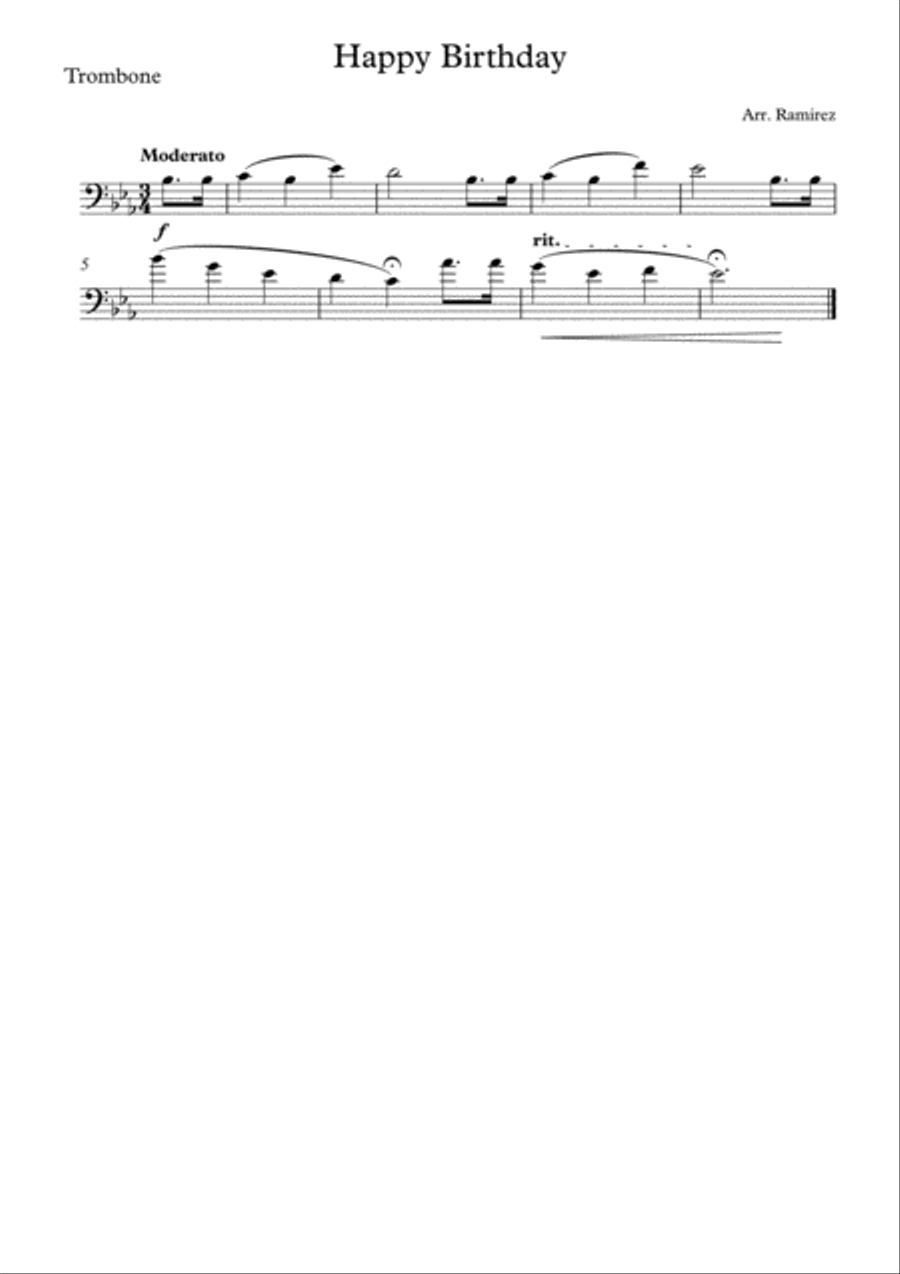 Happy Birthday Happy Birthday Brass Ensemble scores gallery preview page 2