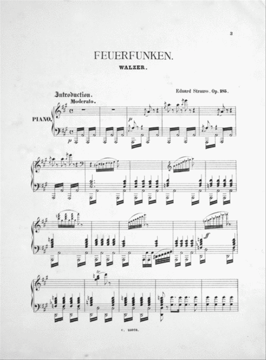 Dem Comite des Eisenbahn Balles. Feuerfunken Walzer Piano Solo scores gallery preview page 2