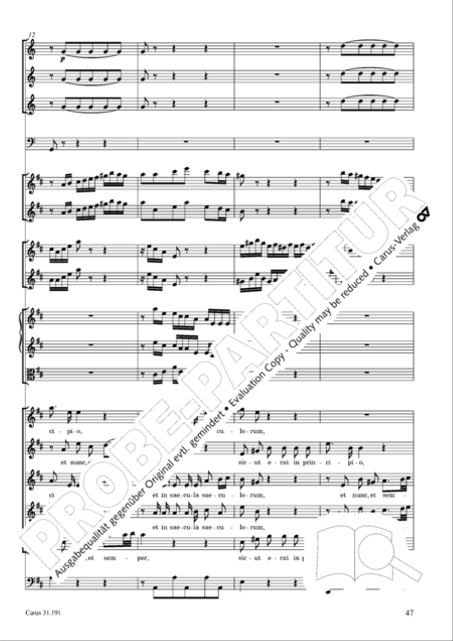 Gloria in excelsis Deo SSATB scores gallery preview page 47