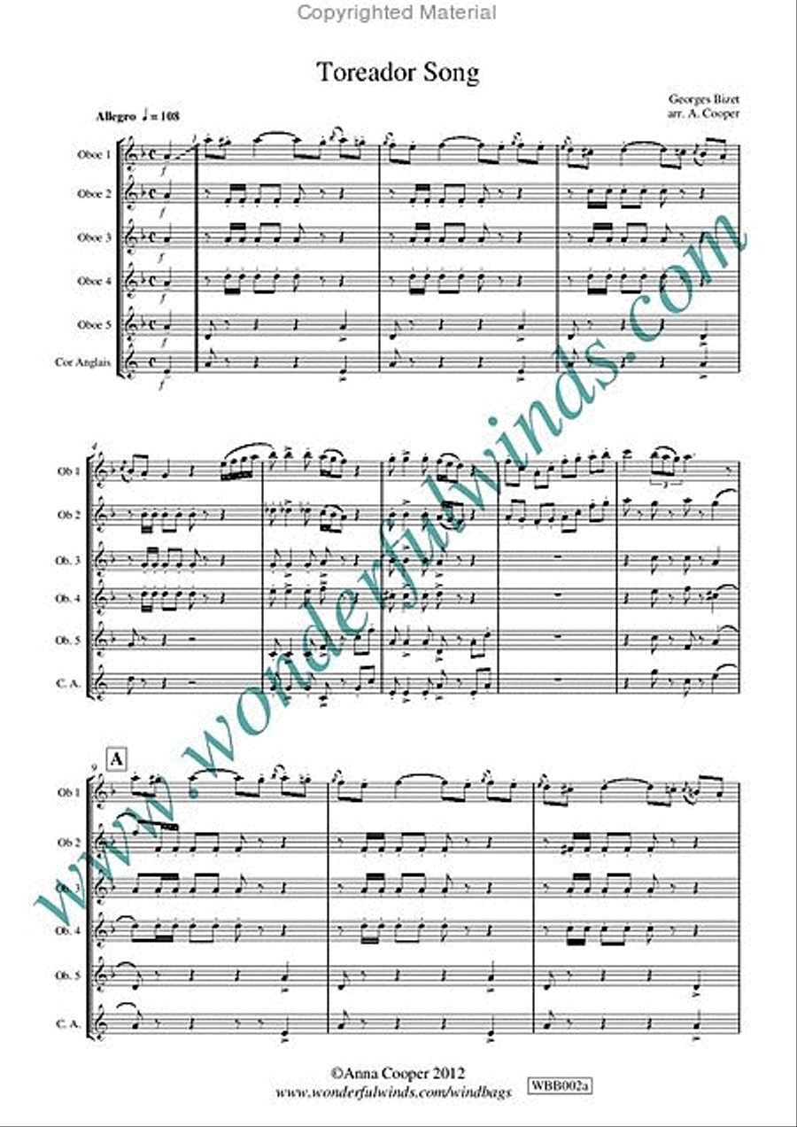 Toreador Song Oboe scores gallery preview page 2