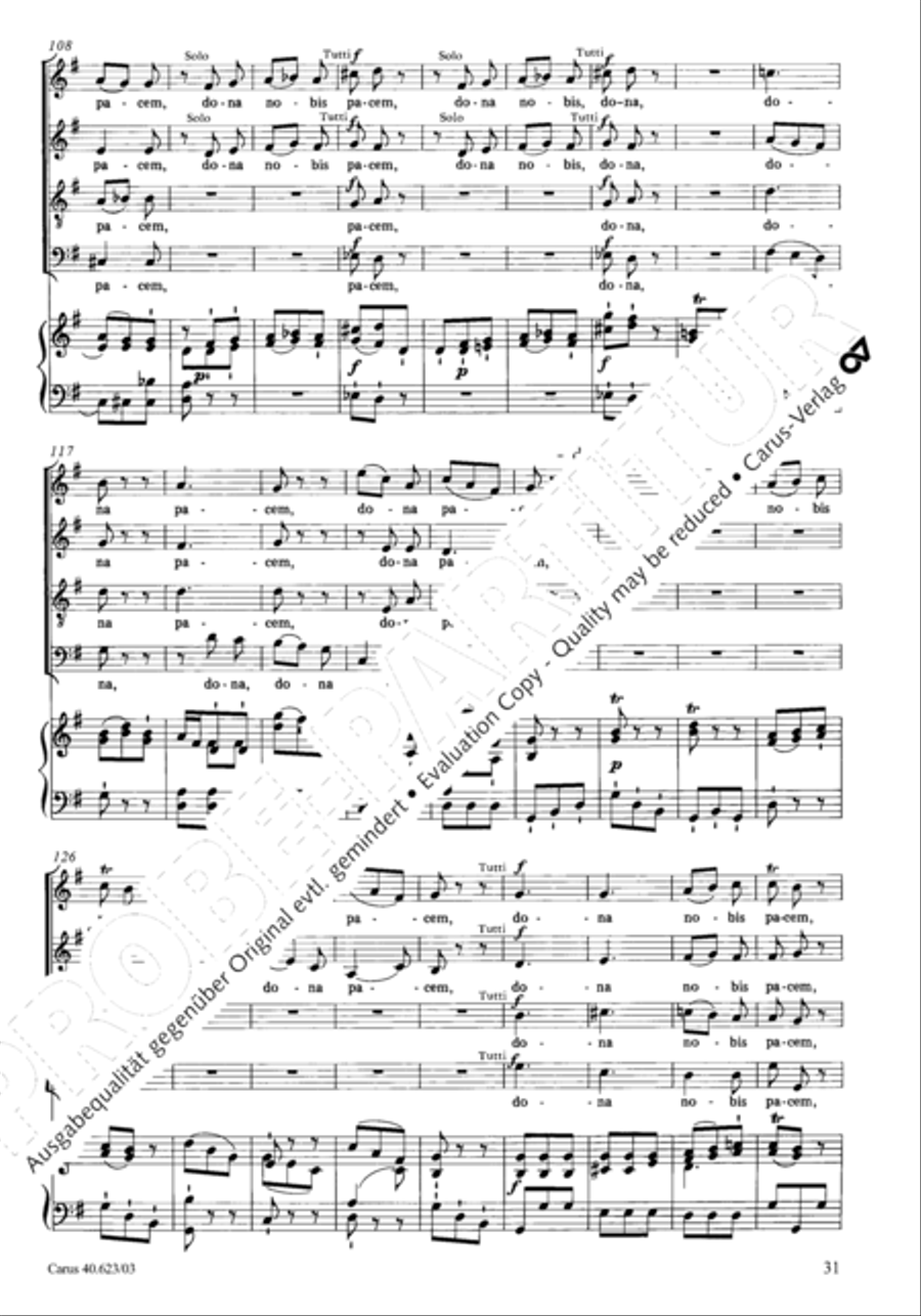 Missa brevis in G major Missa brevis in G major 4-Part scores gallery preview page 34