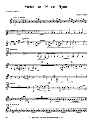 Variations on a Nautical Hymn: 3rd B-flat Clarinet