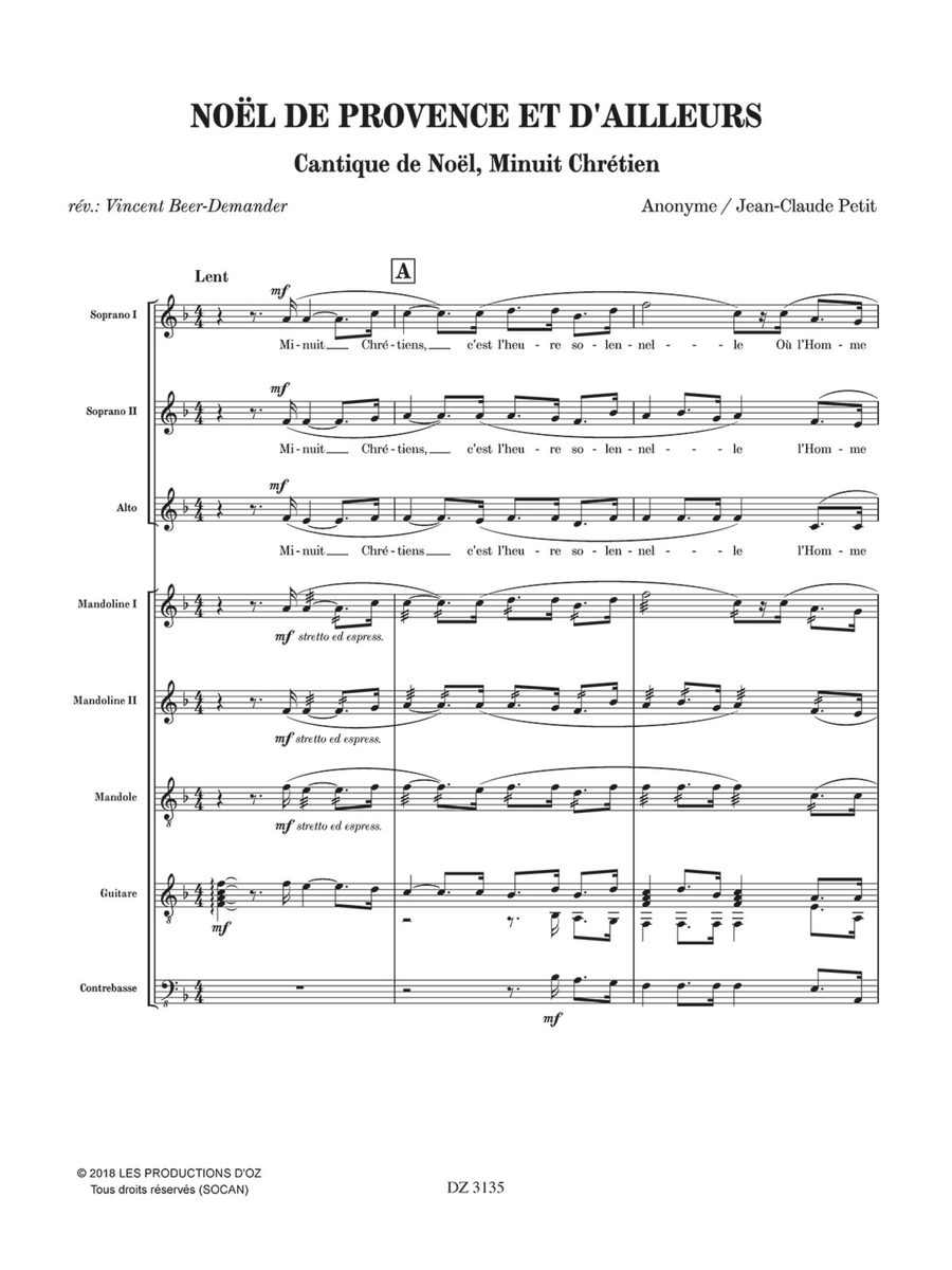Cantique de Noël, Minuit Chrétien (Noël de Provence et d'ailleurs) Orchestra scores gallery preview page 2