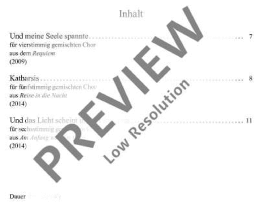 Und meine Seele spannte · Katharsis · Und das Licht scheint in der Finsternis SSATB scores gallery preview page 6