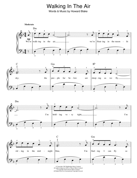 Walking In The Air (theme from The Snowman) by Howard Blake Easy Piano - Digital Sheet Music