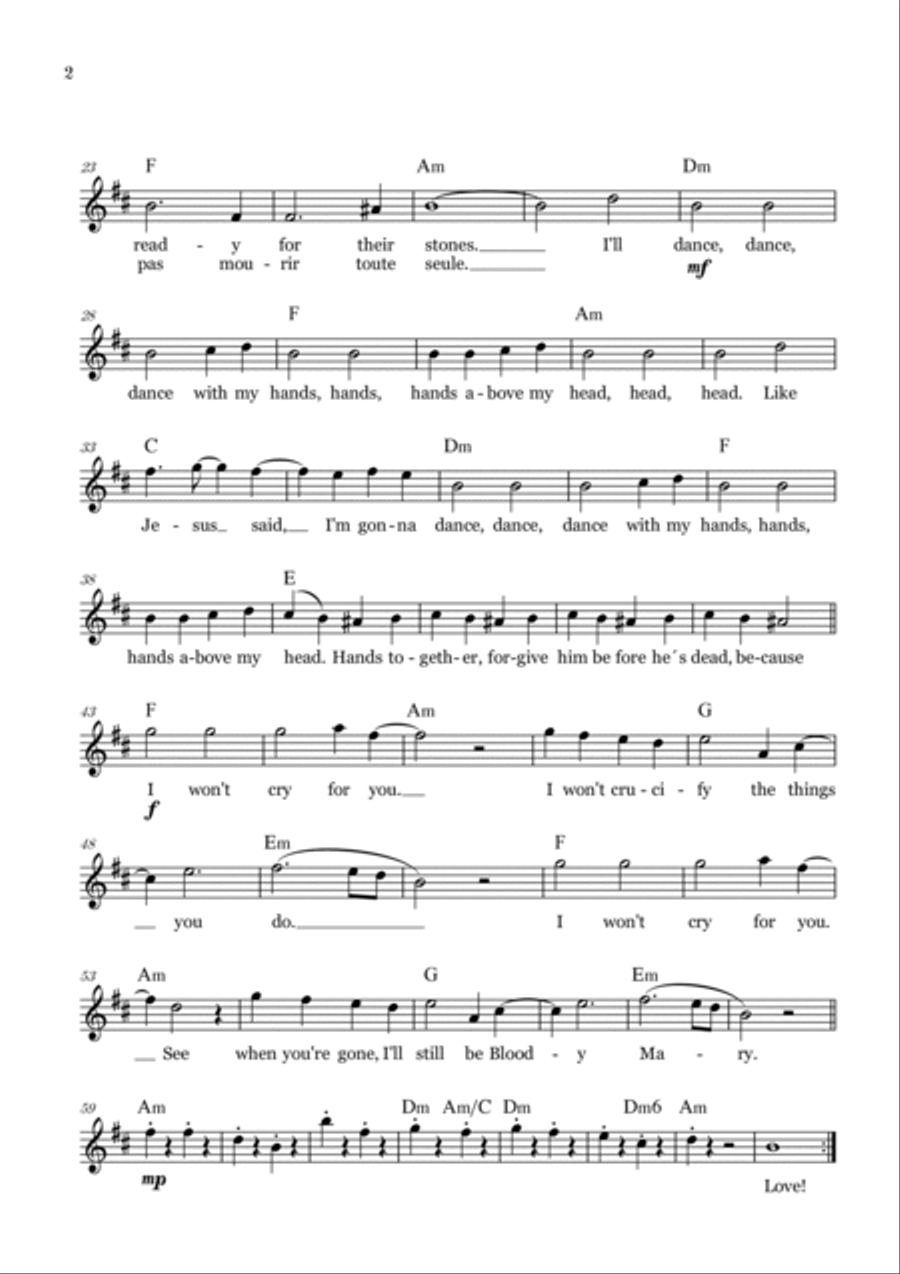 Bloody Mary Bloody Mary B-Flat Trumpet scores gallery preview page 2
