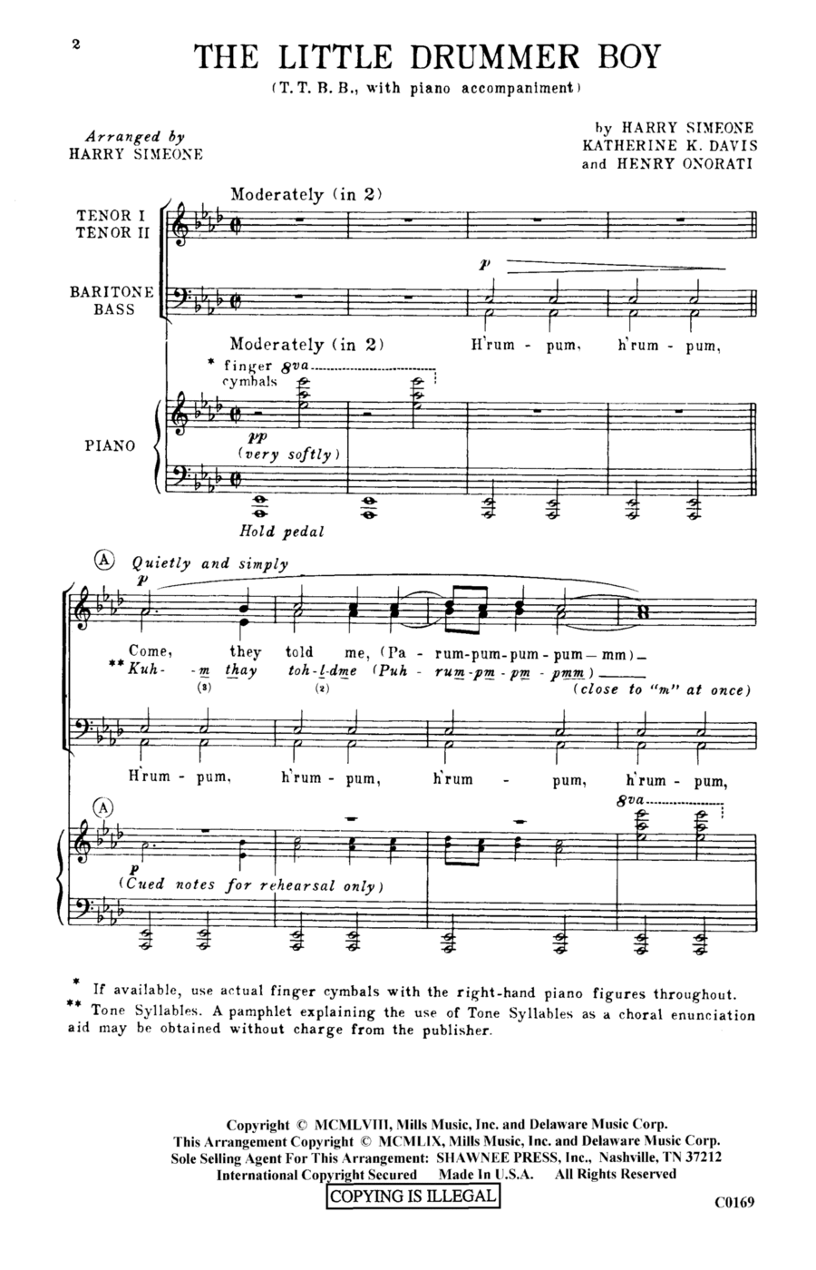 The Little Drummer Boy TTBB scores gallery preview page 1