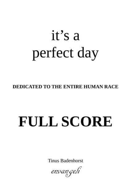 It's a perfect day - Full Score