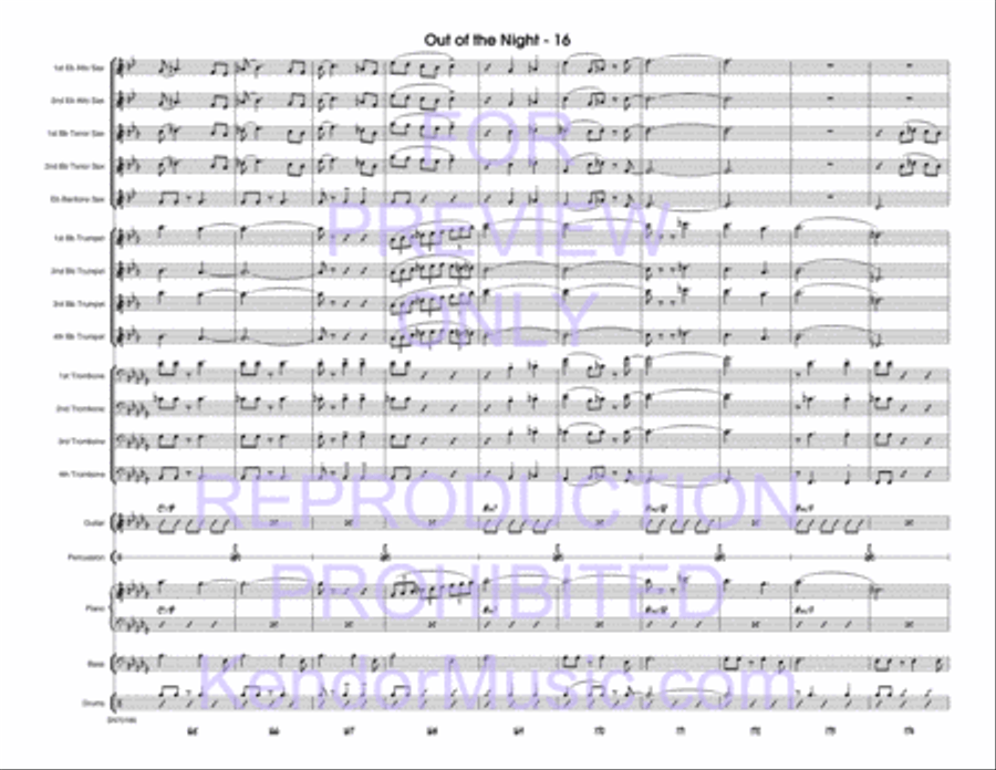 Out Of The Night (Dark Orchid) Jazz Ensemble scores gallery preview page 17